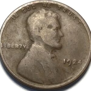 1924 S Lincoln Wheat Cent Penny Seller Very Good