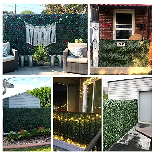 TANG Artificial Ivy Privacy Fence Screen for Balcony Deck Porch Backyard Patio Faux Fake Hedge Fence Plants Cover Coverage Vine Greenery Backdrop Wall 39" x 156" inch