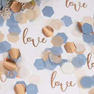 Dusty Blue Bridal Shower Decor, Love Confetti For A Wedding Shower or Bridal Brunch and Bubbly, 520 pieces