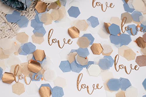 Dusty Blue Bridal Shower Decor, Love Confetti For A Wedding Shower or Bridal Brunch and Bubbly, 520 pieces