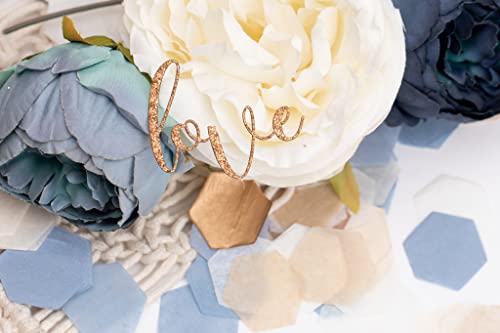 Dusty Blue Bridal Shower Decor, Love Confetti For A Wedding Shower or Bridal Brunch and Bubbly, 520 pieces