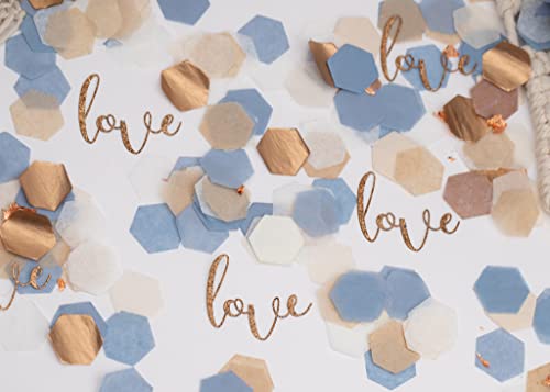 Dusty Blue Bridal Shower Decor, Love Confetti For A Wedding Shower or Bridal Brunch and Bubbly, 520 pieces