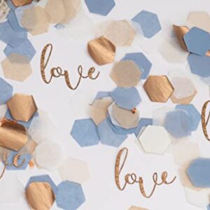 Dusty Blue Bridal Shower Decor, Love Confetti For A Wedding Shower or Bridal Brunch and Bubbly, 520 pieces