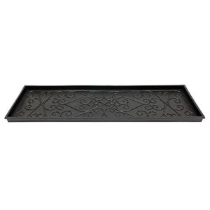 achla designs scrollwork rubber boot tray, large