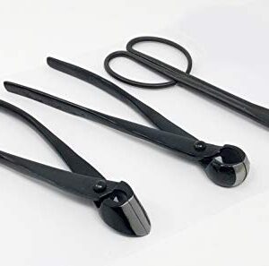U-nitt Premium 3-pc Bonsai Tool Set Carbon Steel: Concave Cutter; Knob Cutter; Wire Cutter; in a Leather Case