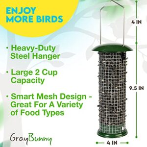 Premium Steel Sunflower Seed and Peanut Feeder, 9.5" Tall, Wild Bird Feeder for Woodpeckers, Titmice, Nuthatches, Chickadees, Jays and More, Gifts for Mom, for Women, Gifts for Dad