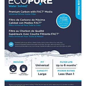 EcoPure EPW4F Premium FACT Universal Innovative Product-Better Filtration and Longer Life Versus Most Whole Home Water Filters, 1 Count (Pack of 1), Black/White