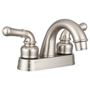 dura faucet df-pl620c-sn rv bathroom sink faucet - smooth turning 2-lever (brushed satin nickel)