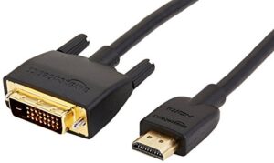 amazon basics hdmi to dvi adapter cable, bi-directional 1080p, gold plated, black, 6 feet, 24-pack