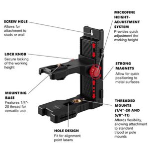 Firecore Laser Level Magnetic Bracket L-shape Adjustable 1/4" and 5/8" Mount Adapter Line Laser Positioning Base-FLM60A