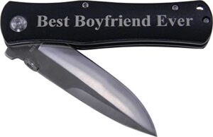 best boyfriend ever folding stainless steel pocket knife, (black handle