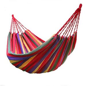 wonenice outdoor double 2 person cotton hammock, red