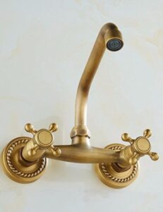 sjqka-faucet all copper antique wall, vegetable pots, faucets, rotary hot and cold water, laundry pool, mop, water tap