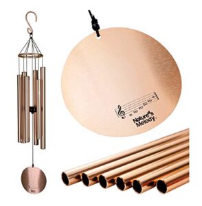 nature’s melody aureole tunes wind chimes – outdoor windchime with 6 tubes tuned to b pentatonic scale, 100% rustproof aluminum, powder finish & s hook hanger for sympathy, memorial gift or zen garden
