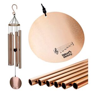 Nature’s Melody Aureole Tunes Wind Chimes – Outdoor Windchime with 6 Tubes Tuned to B Pentatonic Scale, 100% Rustproof Aluminum, Powder Finish & S Hook Hanger for Sympathy, Memorial Gift or Zen Garden