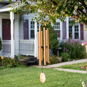 Nature’s Melody Aureole Tunes Wind Chimes – Outdoor Windchime with 6 Tubes Tuned to B Pentatonic Scale, 100% Rustproof Aluminum, Powder Finish & S Hook Hanger for Sympathy, Memorial Gift or Zen Garden