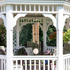 Nature’s Melody Aureole Tunes Wind Chimes – Outdoor Windchime with 6 Tubes Tuned to B Pentatonic Scale, 100% Rustproof Aluminum, Powder Finish & S Hook Hanger for Sympathy, Memorial Gift or Zen Garden