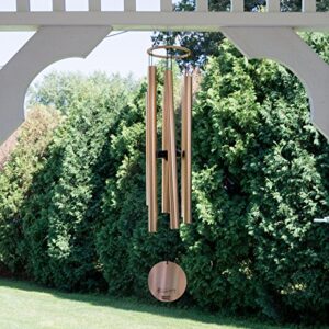 Nature’s Melody Aureole Tunes Wind Chimes – Outdoor Windchime with 6 Tubes Tuned to B Pentatonic Scale, 100% Rustproof Aluminum, Powder Finish & S Hook Hanger for Sympathy, Memorial Gift or Zen Garden