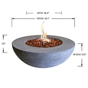 Elementi Lunar Bowl High Performance Cast Concrete Fire Pit - Propane