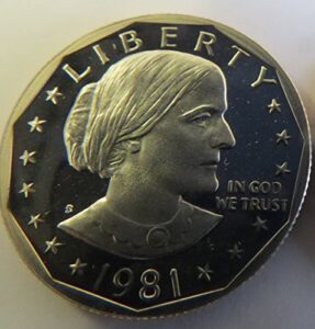 1981 s susan b. anthony type 1 proof dollar dollar perfect uncirculated us mint