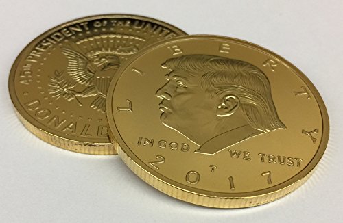 Aizics Mint Trump Coin 2017 Gold Inaugural Eagle Commemorative Donald Trump Coin 38mm. 45th President of The United States of America Certificate of Authenticity M.A.G.A. POTUS