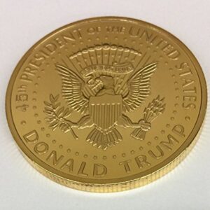 Aizics Mint Trump Coin 2017 Gold Inaugural Eagle Commemorative Donald Trump Coin 38mm. 45th President of The United States of America Certificate of Authenticity M.A.G.A. POTUS