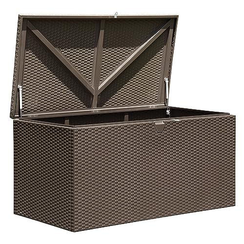 Arrow 4' x 2' x 2' Spacemaker Espresso 134 Gallon Hot-Dipped Galvanized Steel Storage Deck Box