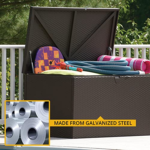 Arrow 4' x 2' x 2' Spacemaker Espresso 134 Gallon Hot-Dipped Galvanized Steel Storage Deck Box