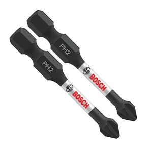 bosch itph2205 5-pack 2 in. phillips #2 impact tough screwdriving power bits