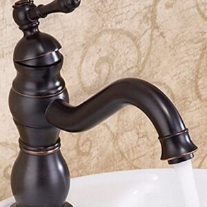 SJQKA-Faucet All copper bronze black European antique dish basin faucet kitchen faucet can rotate the general tap Basin