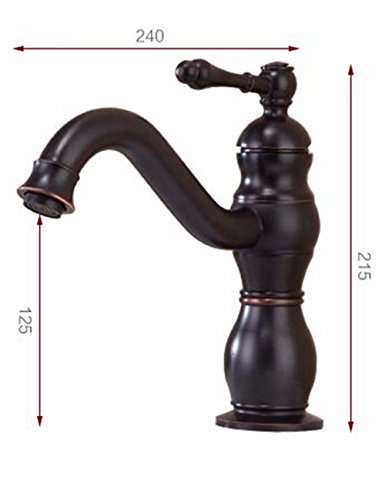 SJQKA-Faucet All copper bronze black European antique dish basin faucet kitchen faucet can rotate the general tap Basin