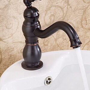 SJQKA-Faucet All copper bronze black European antique dish basin faucet kitchen faucet can rotate the general tap Basin