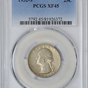 1932-S Washington Quarter, EF45, PCGS