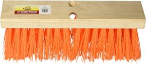 janico 4016 bristles street broom head, 16 inch, orange poly bristles, brown