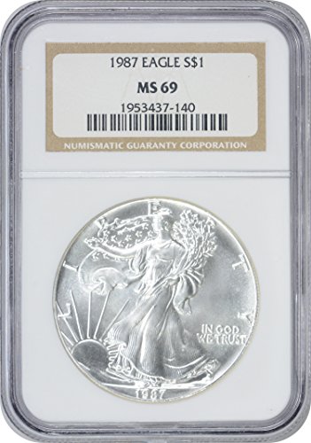 1987 $1 American Silver Eagle MS69 NGC