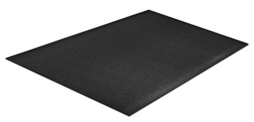 Portico Systems 18030504T Comfort Step 3/8" Anti-Fatigue Mat with Pebble Emboss, Solid Black, 3" x 5"