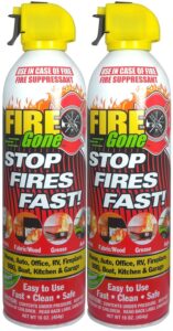 max professional fire gone white/red fire suppressant canisters - 16 oz. (2 units)
