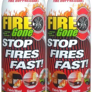 Max Professional Fire Gone White/Red Fire Suppressant Canisters - 16 oz. (2 Units)