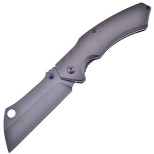 wartech buckshot thumb open spring assisted stainless steel handle razor pocket knife