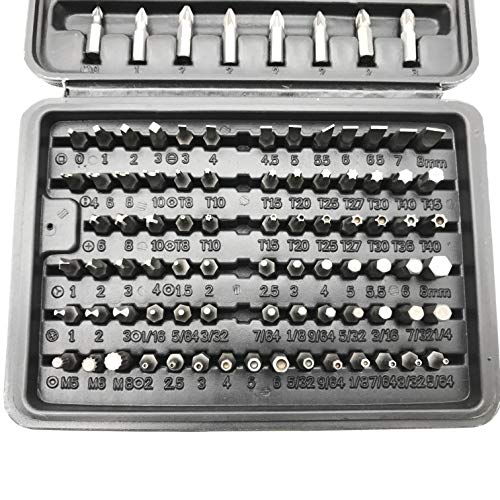 HTTMT 100 - Pcs 1/4 Torx Hex Torq Security Bit Set Tamper Proof Case Screwdriver