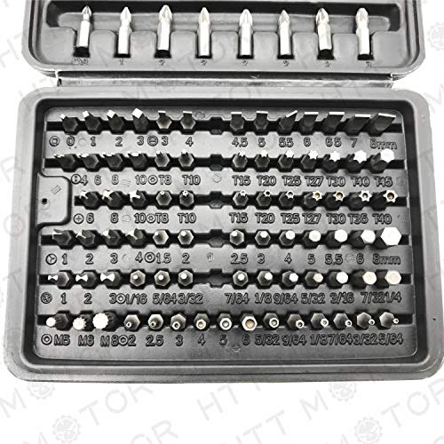 HTTMT 100 - Pcs 1/4 Torx Hex Torq Security Bit Set Tamper Proof Case Screwdriver