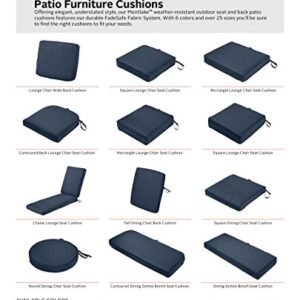Classic Accessories Montlake FadeSafe Water-Resistant 25 x 27 x 5 Inch Rectangle Outdoor Seat Cushion, Patio Furniture Chair Cushion, Heather Indigo Blue, Outdoor Cushion Cover