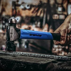 REAL STEEL 32 Oz Ball Peen Hammer with Non-Slip Cushion Grip Jacketed Graphite Forged 2 LB Ball Pein Hammer 0506