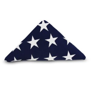 anley memorial flag american us flag 5x9.5 foot heavy duty cotton for veteran - embroidered stars and sewn stripes - 4 rows of lock stitching - usa burial casket flags with brass grommets 5 x 9.5 ft