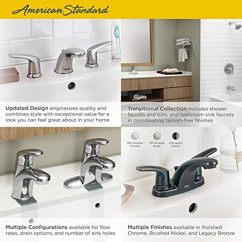 American Standard 7075000.002 Colony Pro Single-Handle Bathroom Faucet with Metal Drain, 1.2 GPM, Polished Chrome