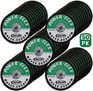 50 pack - cut off wheels 3 inch x 1/16 inch x 3/8 inch - for cutting all steel and ferrous metals.