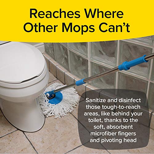 Hurricane Spin Mop As Seen On TV Mop & Bucket Cleaning System by BulbHead, Spin Away Germy, Dirty Water - Super-Absorbent Microfiber Mop Head Holds 10X Weight, Reaches Anywhere - Pole Lays Flat