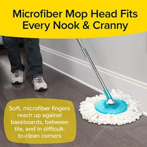 Hurricane Spin Mop As Seen On TV Mop & Bucket Cleaning System by BulbHead, Spin Away Germy, Dirty Water - Super-Absorbent Microfiber Mop Head Holds 10X Weight, Reaches Anywhere - Pole Lays Flat