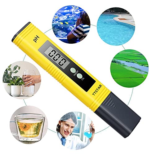TTSTAR Digital PH Meter Tester, 0.01 High Accuracy Quality 0-14 Measurement Range for Household Drinking, Pool and Aquarium Water PH Tester Design with ATC