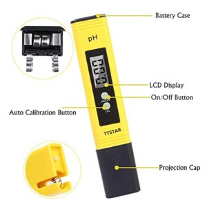 TTSTAR Digital PH Meter Tester, 0.01 High Accuracy Quality 0-14 Measurement Range for Household Drinking, Pool and Aquarium Water PH Tester Design with ATC